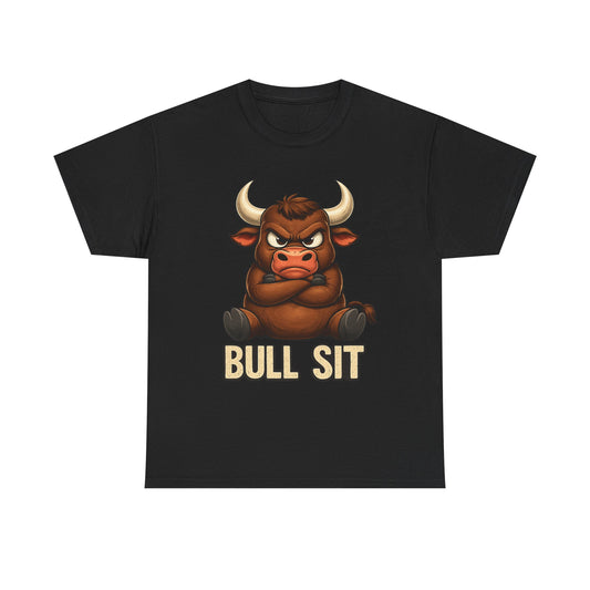 Bull Sit T‑Shirt | Cute Grumpy Bull Graphic Tee