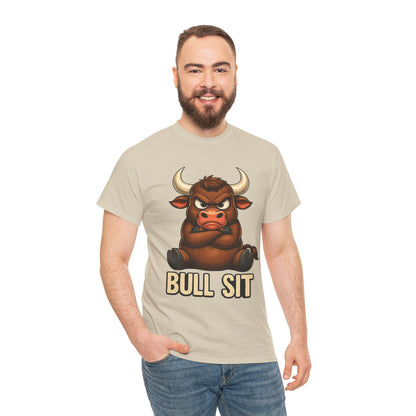 Bull Sit T‑Shirt | Cute Grumpy Bull Graphic Tee