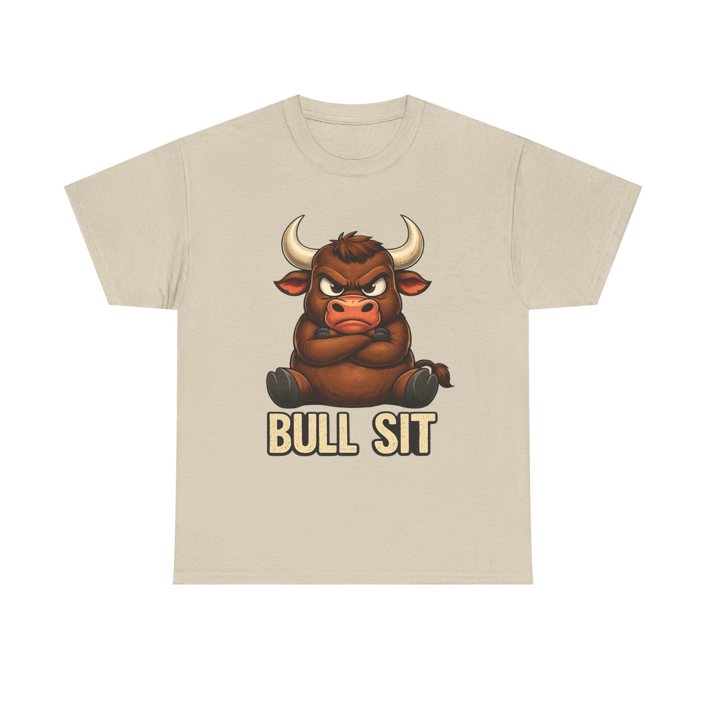 Bull Sit T‑Shirt | Cute Grumpy Bull Graphic Tee
