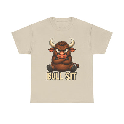 Bull Sit T‑Shirt | Cute Grumpy Bull Graphic Tee