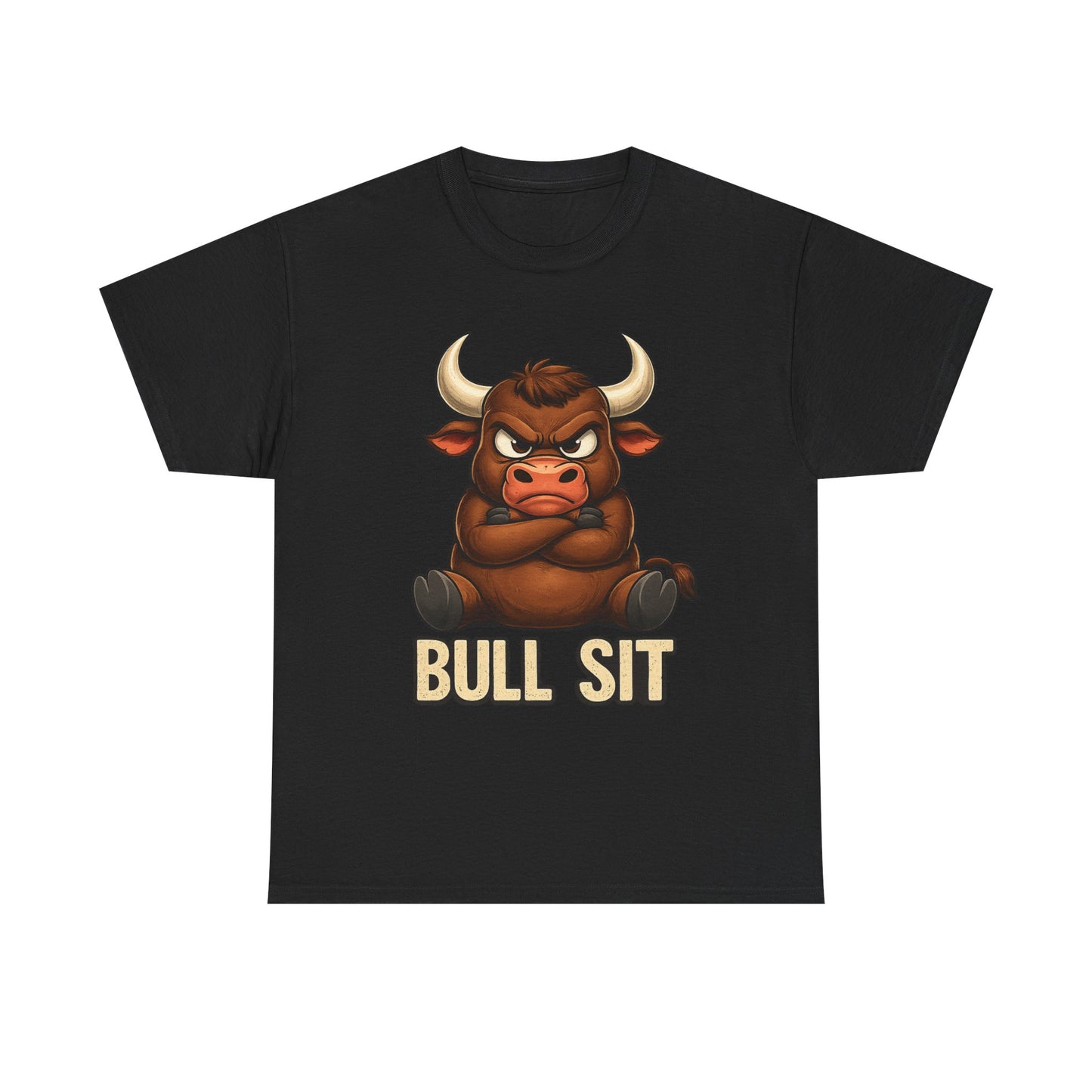 Bull Sit T‑Shirt | Cute Grumpy Bull Graphic Tee