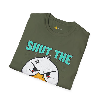 Shut The Duck Up Tee – Funny Sarcastic T-Shirt, Humor Graphic Tee, Unisex Mean-Shirt Apparel