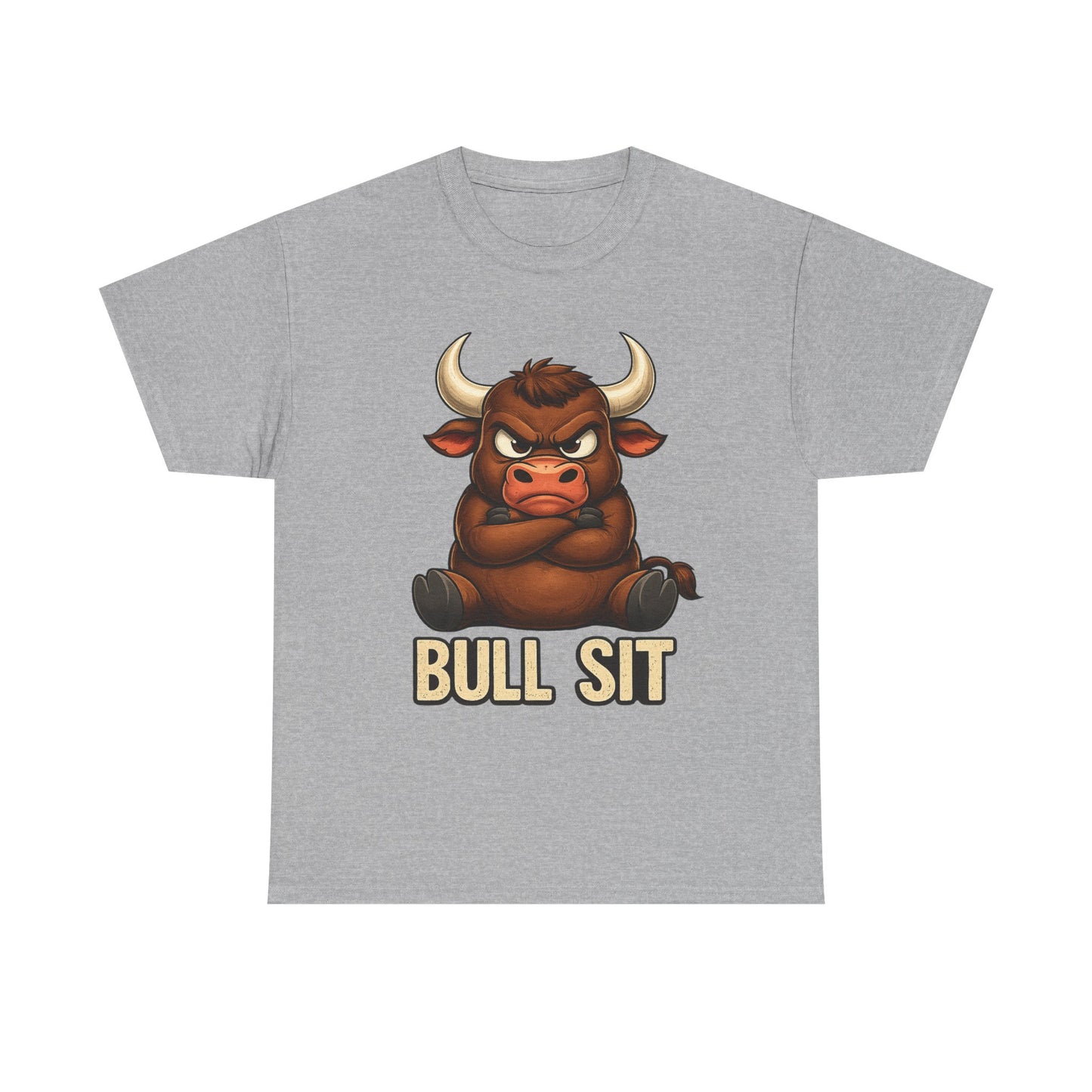 Bull Sit T‑Shirt | Cute Grumpy Bull Graphic Tee