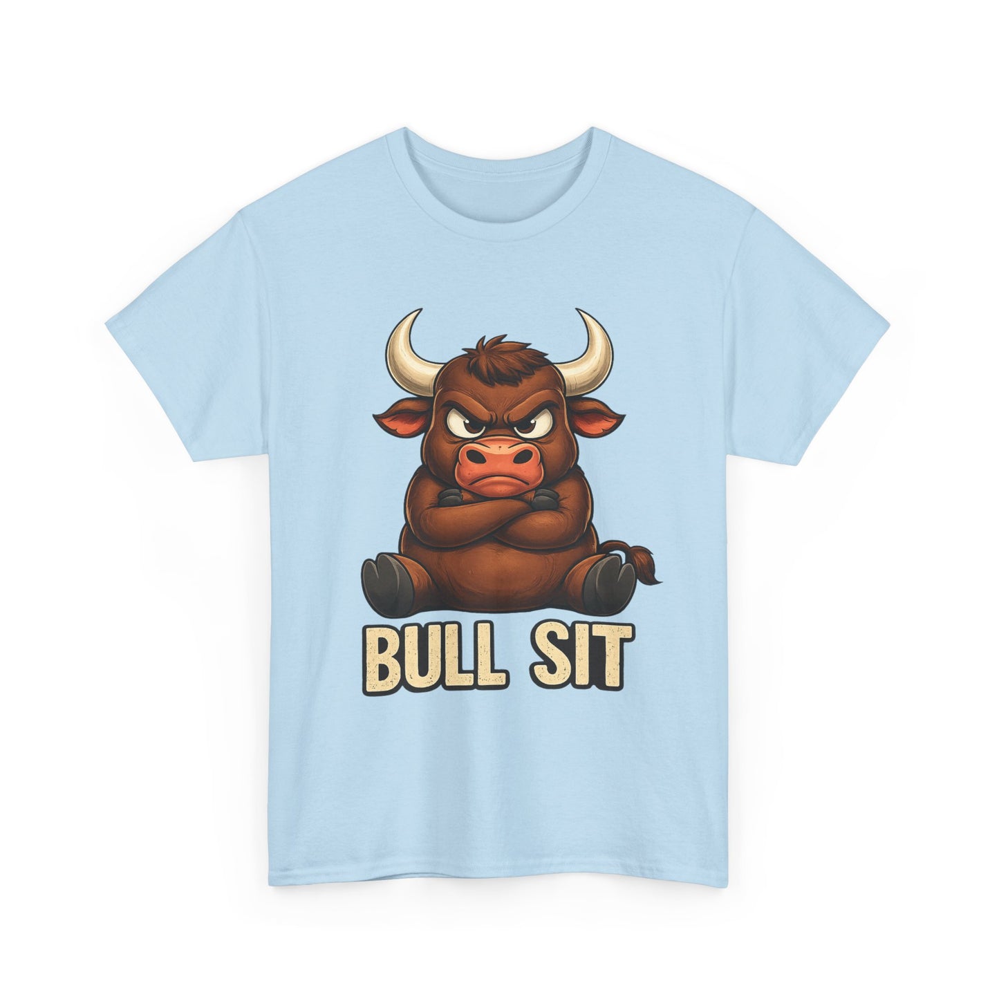 Bull Sit T‑Shirt | Cute Grumpy Bull Graphic Tee