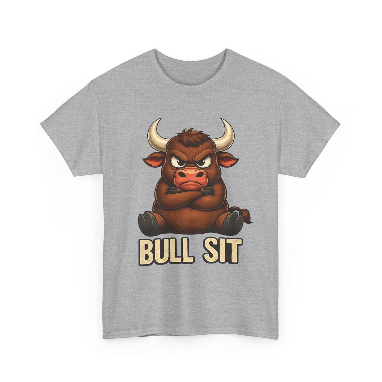 Bull Sit T‑Shirt | Cute Grumpy Bull Graphic Tee