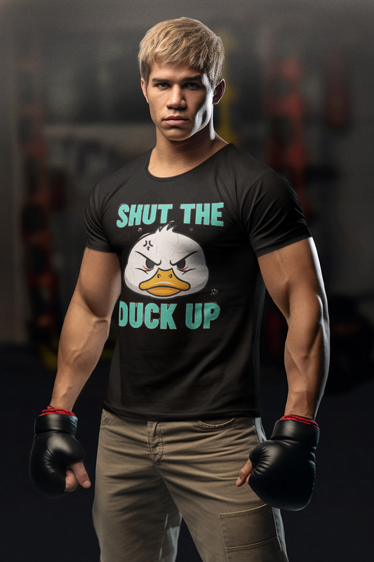 Shut The Duck Up Tee – Funny Sarcastic T-Shirt, Humor Graphic Tee, Unisex Mean-Shirt Apparel