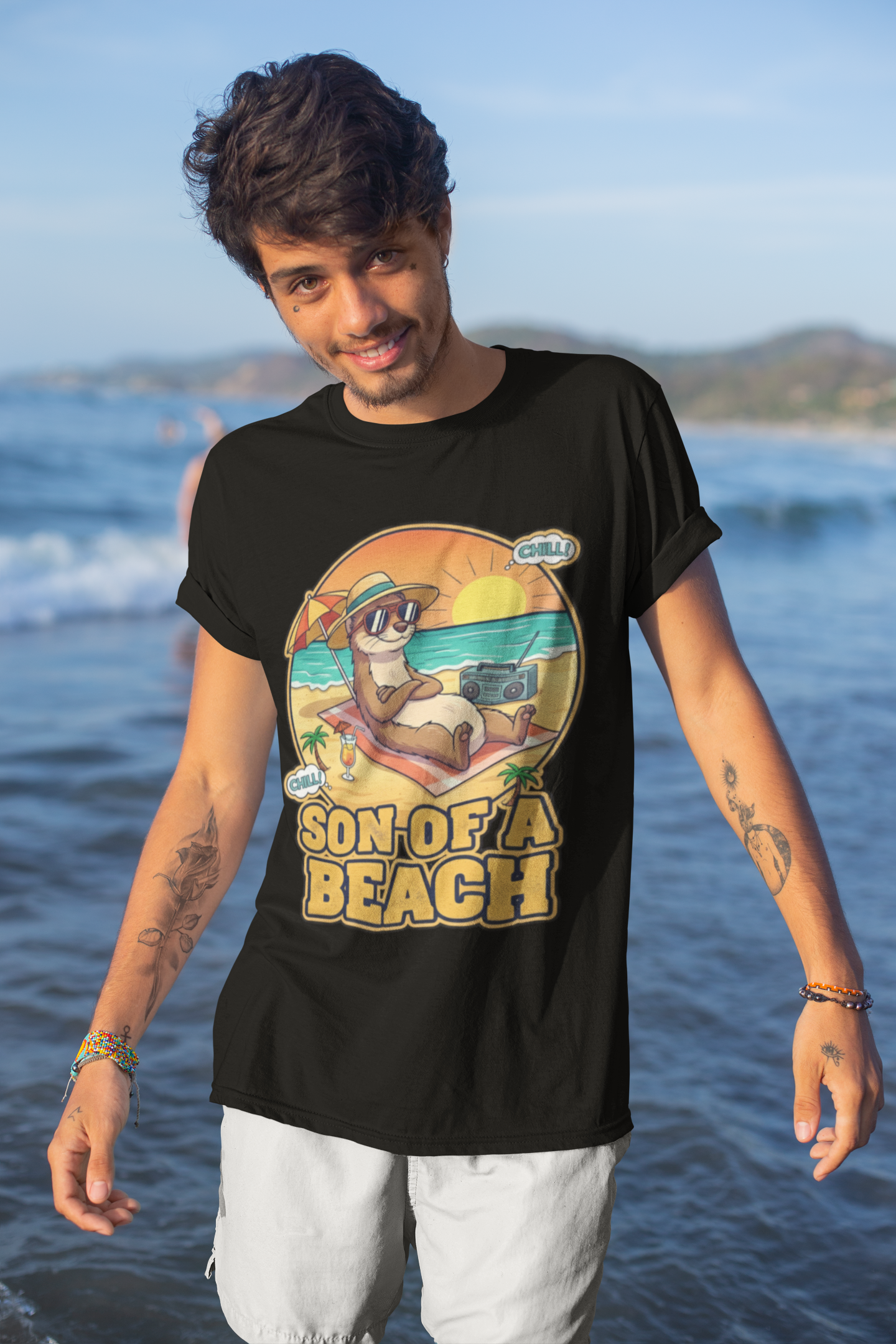 Son of a Beach – Funny Summer Tee for Chill Souls (Dark Colors)