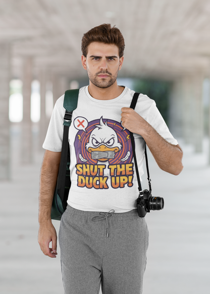 Shut the Duck Up! – Angry Duck Funny Sarcastic Tee - Light Color
