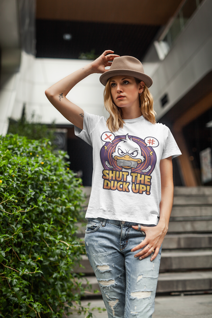 Shut the Duck Up! – Angry Duck Funny Sarcastic Tee - Light Color