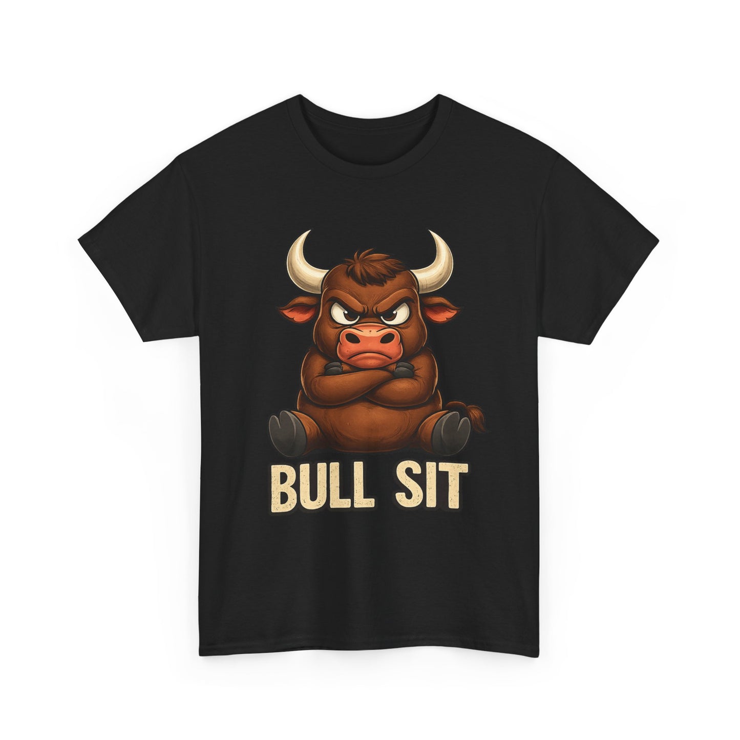 Bull Sit T‑Shirt | Cute Grumpy Bull Graphic Tee