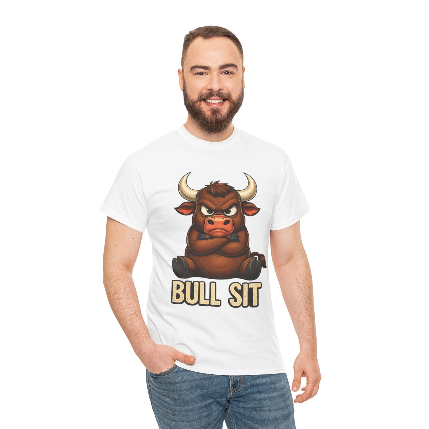 Bull Sit T‑Shirt | Cute Grumpy Bull Graphic Tee