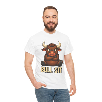 Bull Sit T‑Shirt | Cute Grumpy Bull Graphic Tee