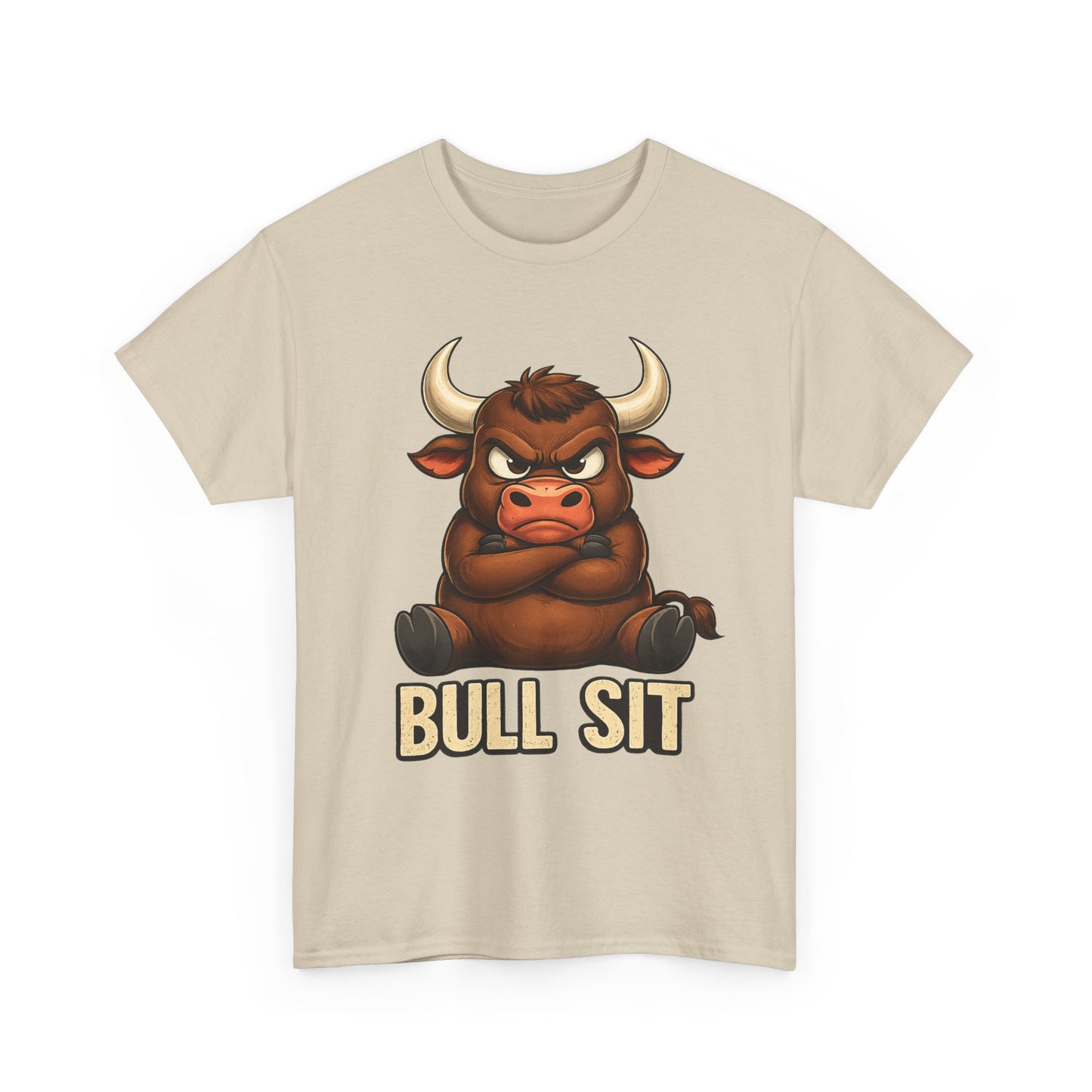 Bull Sit T‑Shirt | Cute Grumpy Bull Graphic Tee