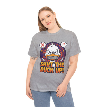 Shut the Duck Up! – Angry Duck Funny Sarcastic Tee - Light Color