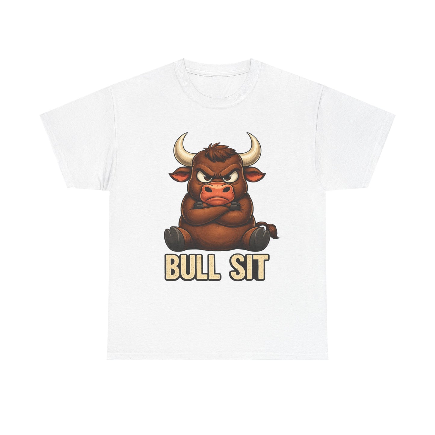 Bull Sit T‑Shirt | Cute Grumpy Bull Graphic Tee